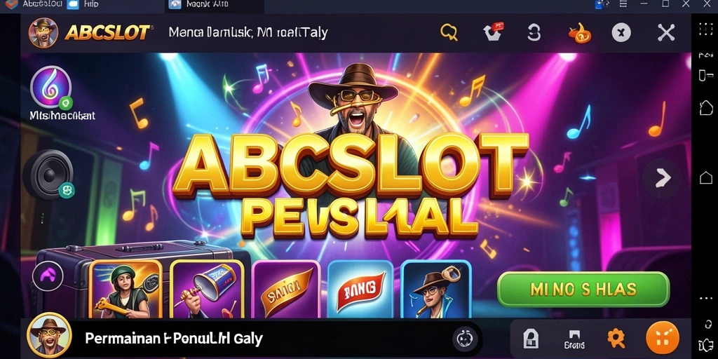 Tampilan menarik gameplay ABCSLOT dengan nuansa musik yang menggugah.