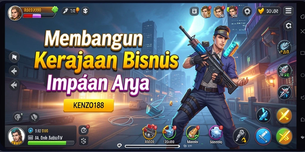 Screenshot utama KENZO188 menampilkan pengalaman gameplay Tycoon yang seru.