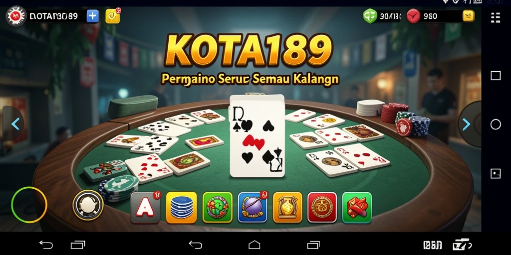 Tangkapan layar gameplay KOTA189 menunjukkan aksi seru permainan Domino.