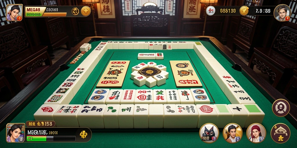 Tampilan gameplay seru dalam permainan Mahjong MEGA188.
