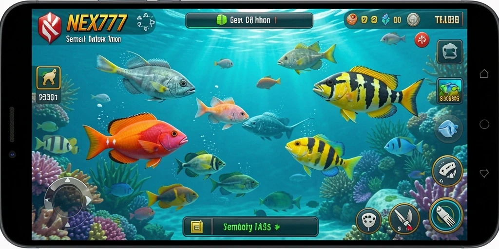 Tampilan gameplay Tembak Ikan yang seru dan mendebarkan di NEX777.