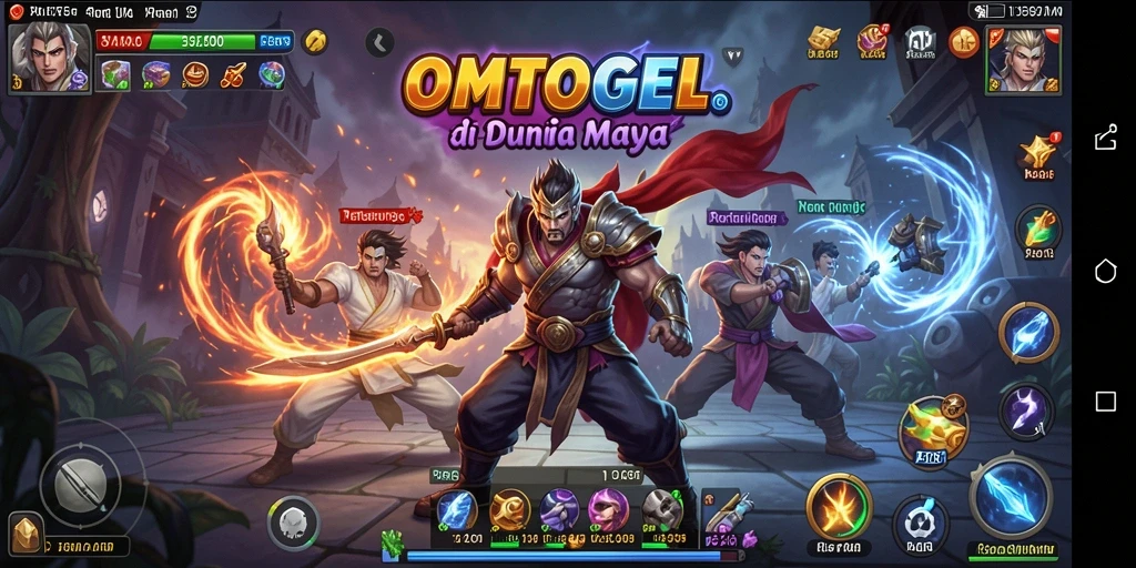 Screenshot gameplay OMTOGEL menampilkan aksi pertarungan yang mendebarkan.