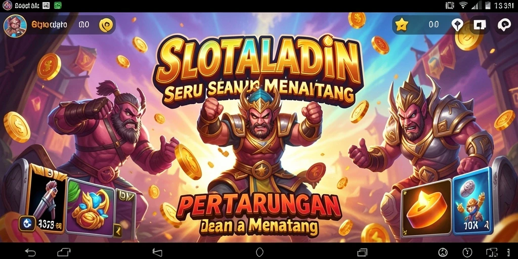 Screenshot gameplay SLOTALADIN menampilkan aksi pertarungan yang intens.