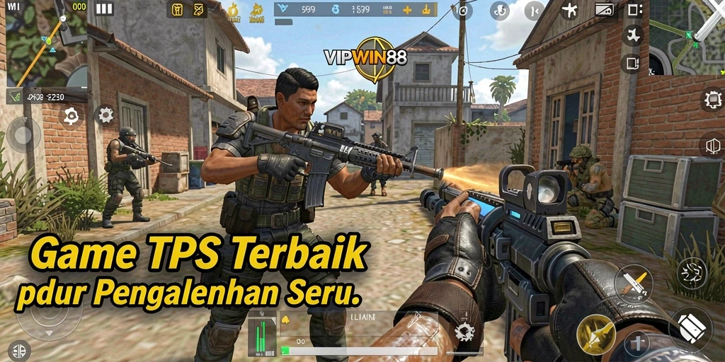 Screenshot gameplay VIPWIN88 menunjukkan aksi tembak-menembak yang seru.